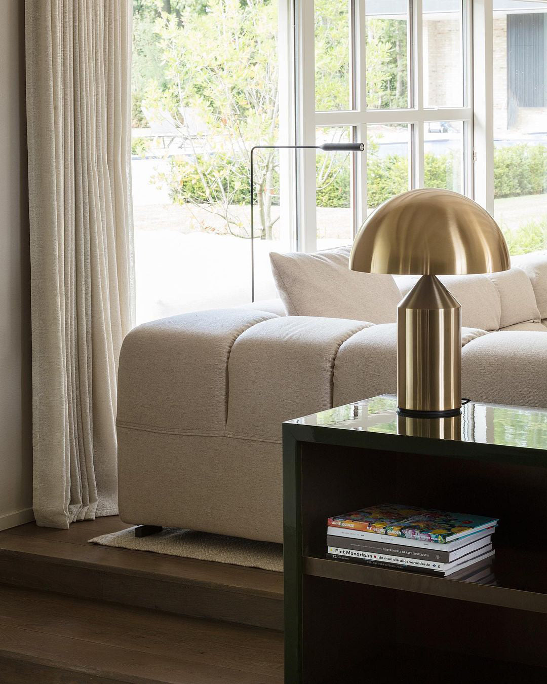 Mushroom Dome Metal Table Lamp With Sculptural Base