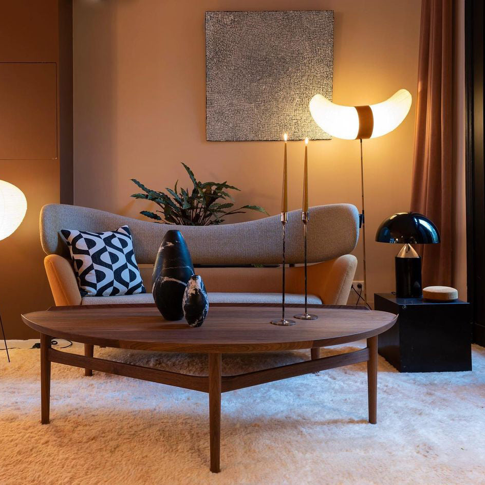 Mushroom Dome Metal Table Lamp With Sculptural Base
