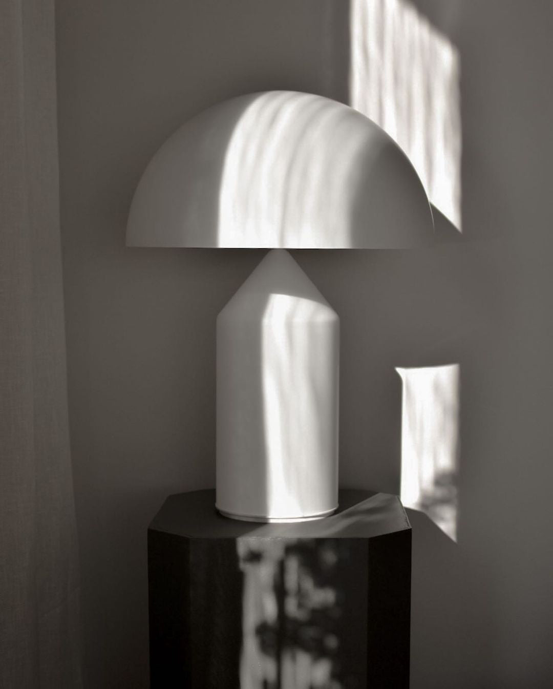 Mushroom Dome Metal Table Lamp With Sculptural Base