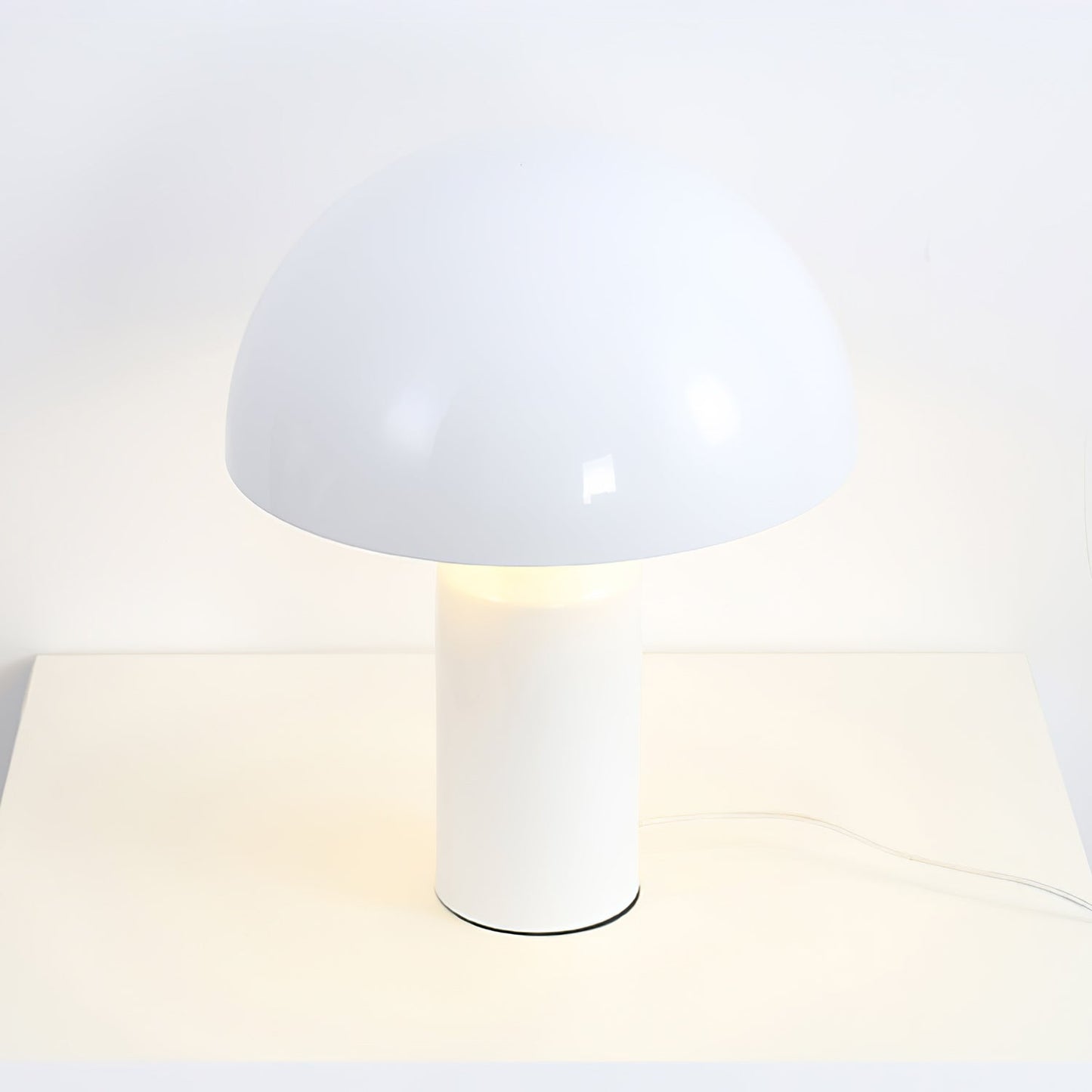 Mushroom Dome Metal Table Lamp With Sculptural Base