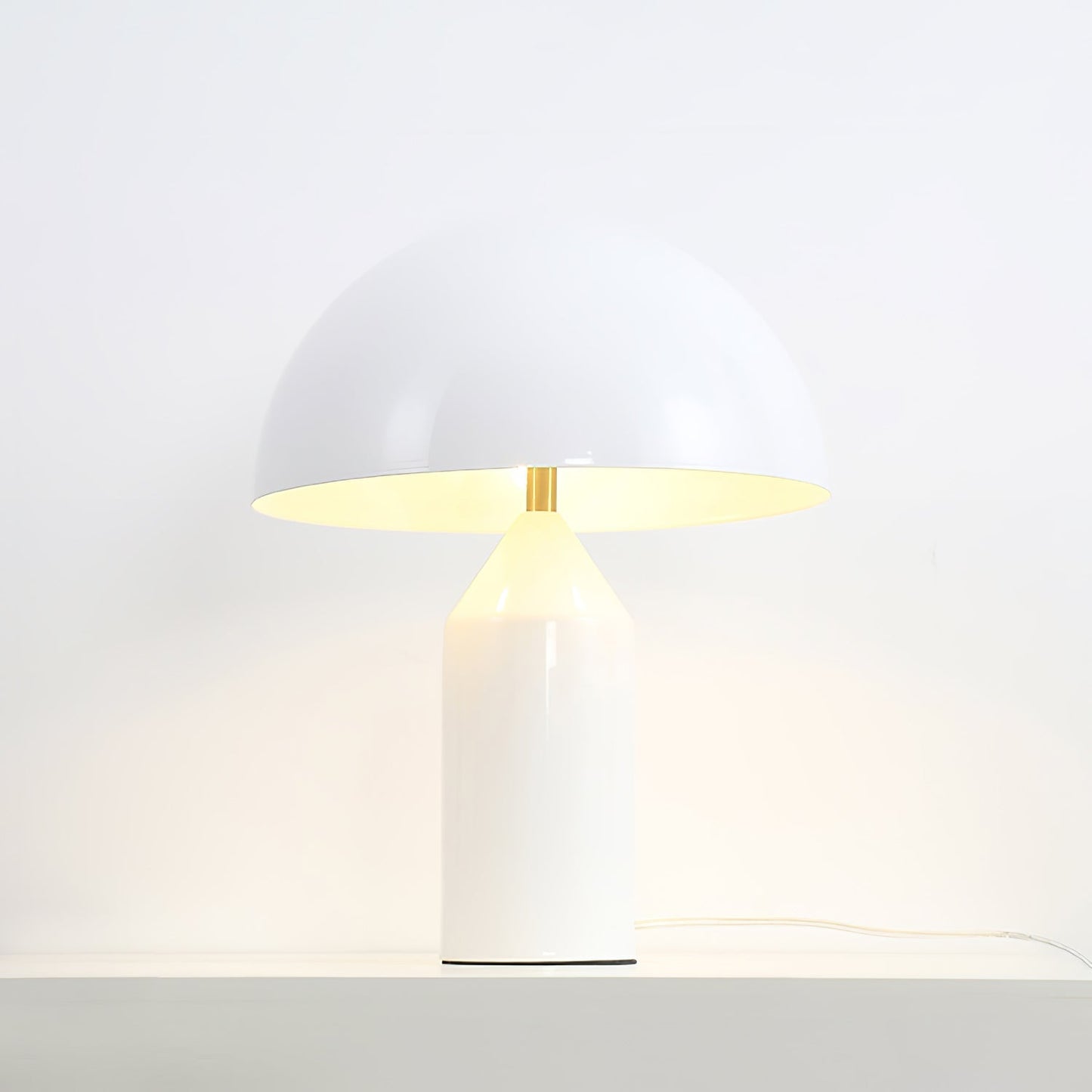 Mushroom Dome Metal Table Lamp With Sculptural Base