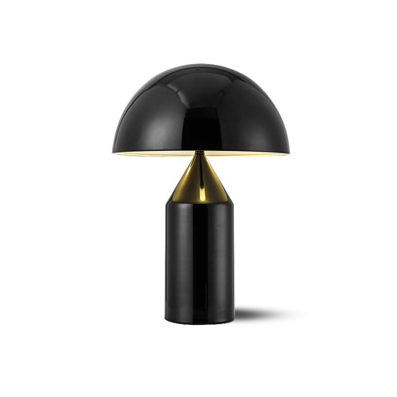 Mushroom Dome Metal Table Lamp With Sculptural Base
