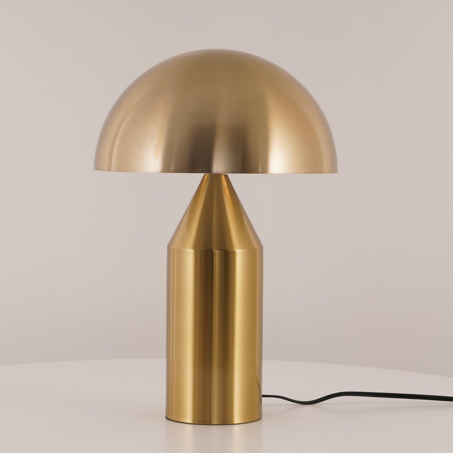 Mushroom Dome Metal Table Lamp With Sculptural Base