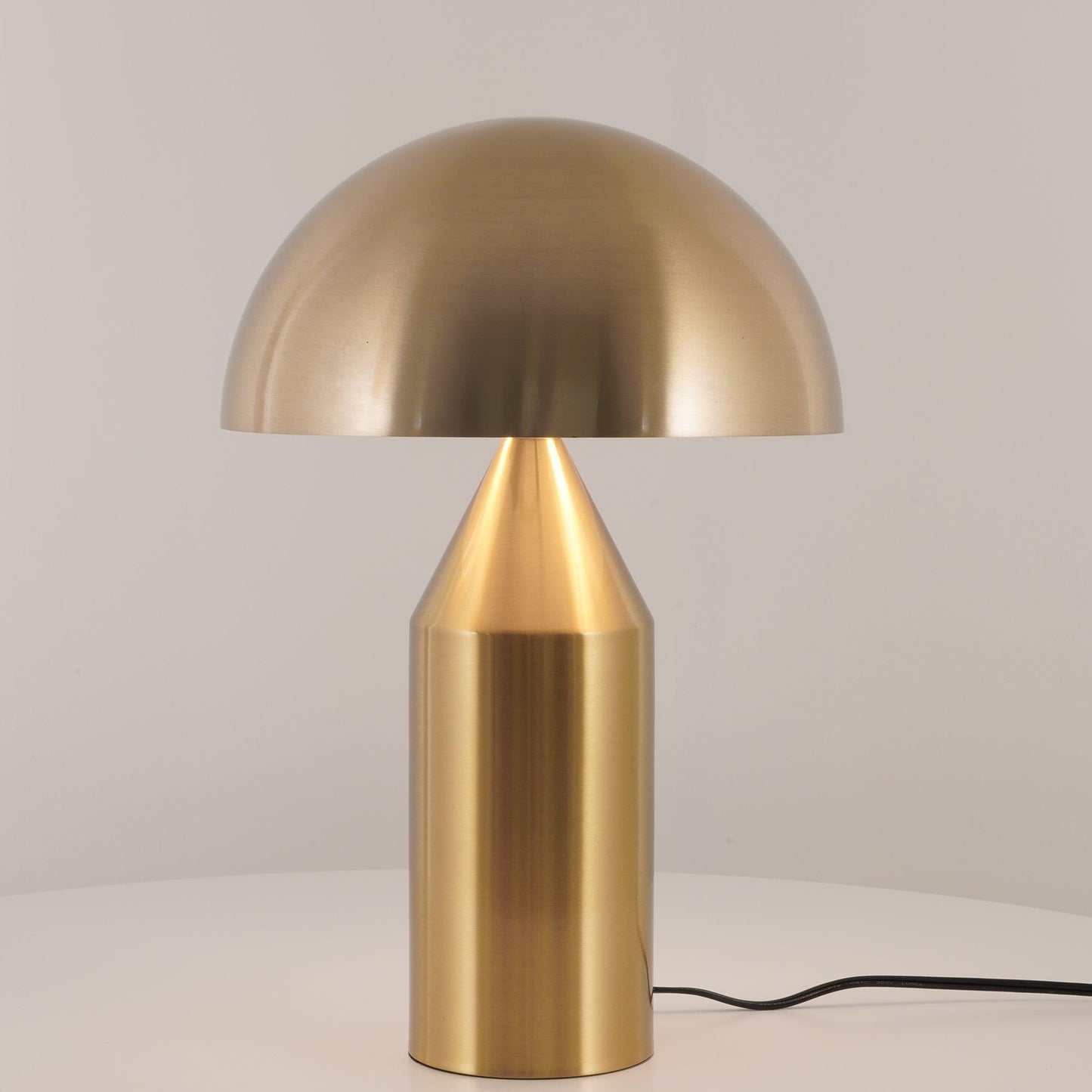 Mushroom Dome Metal Table Lamp With Sculptural Base