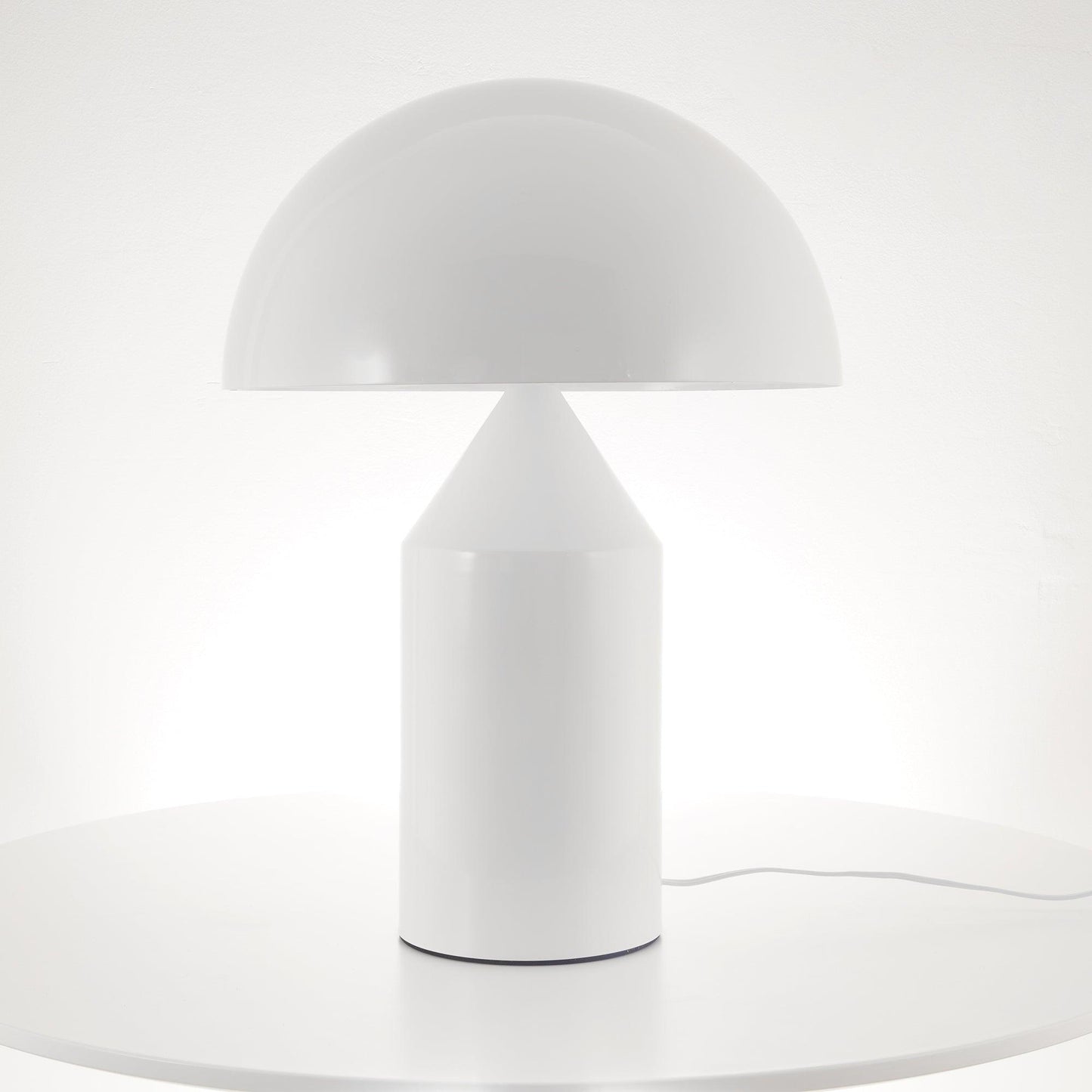 Mushroom Dome Metal Table Lamp With Sculptural Base