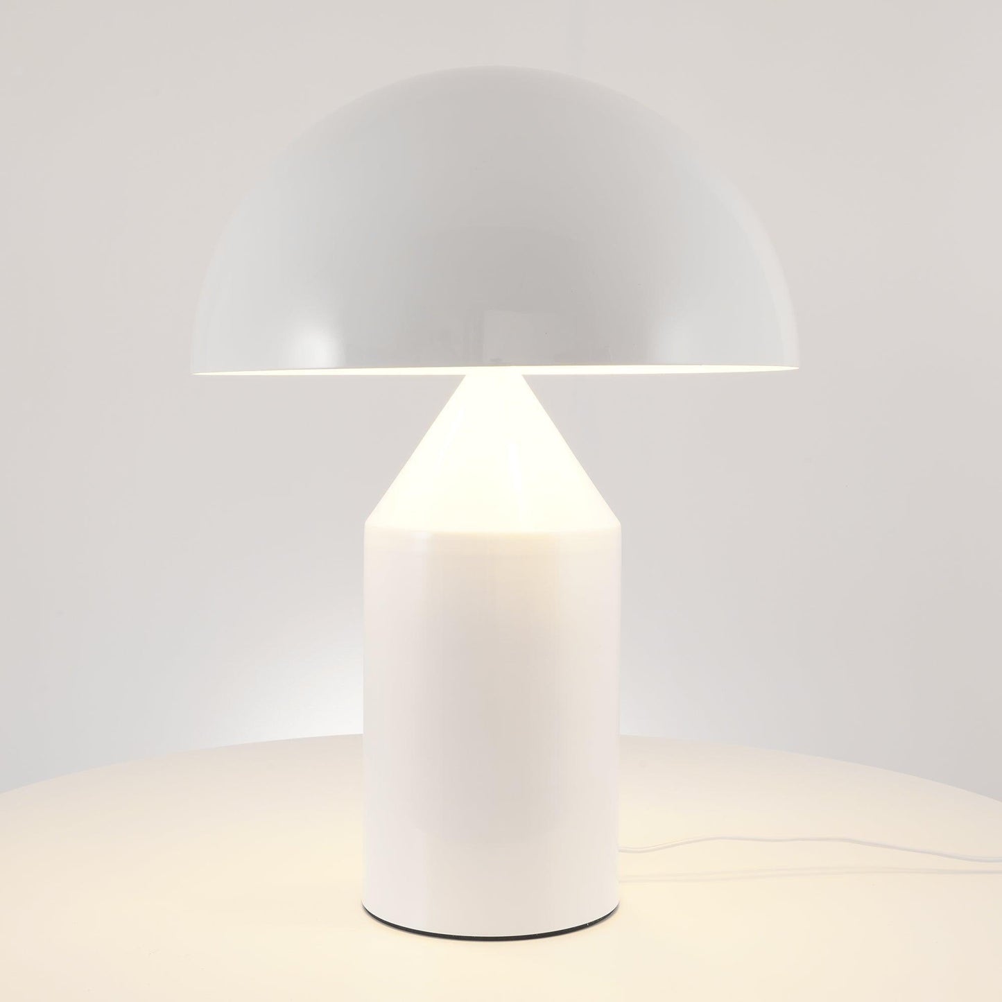 Mushroom Dome Metal Table Lamp With Sculptural Base