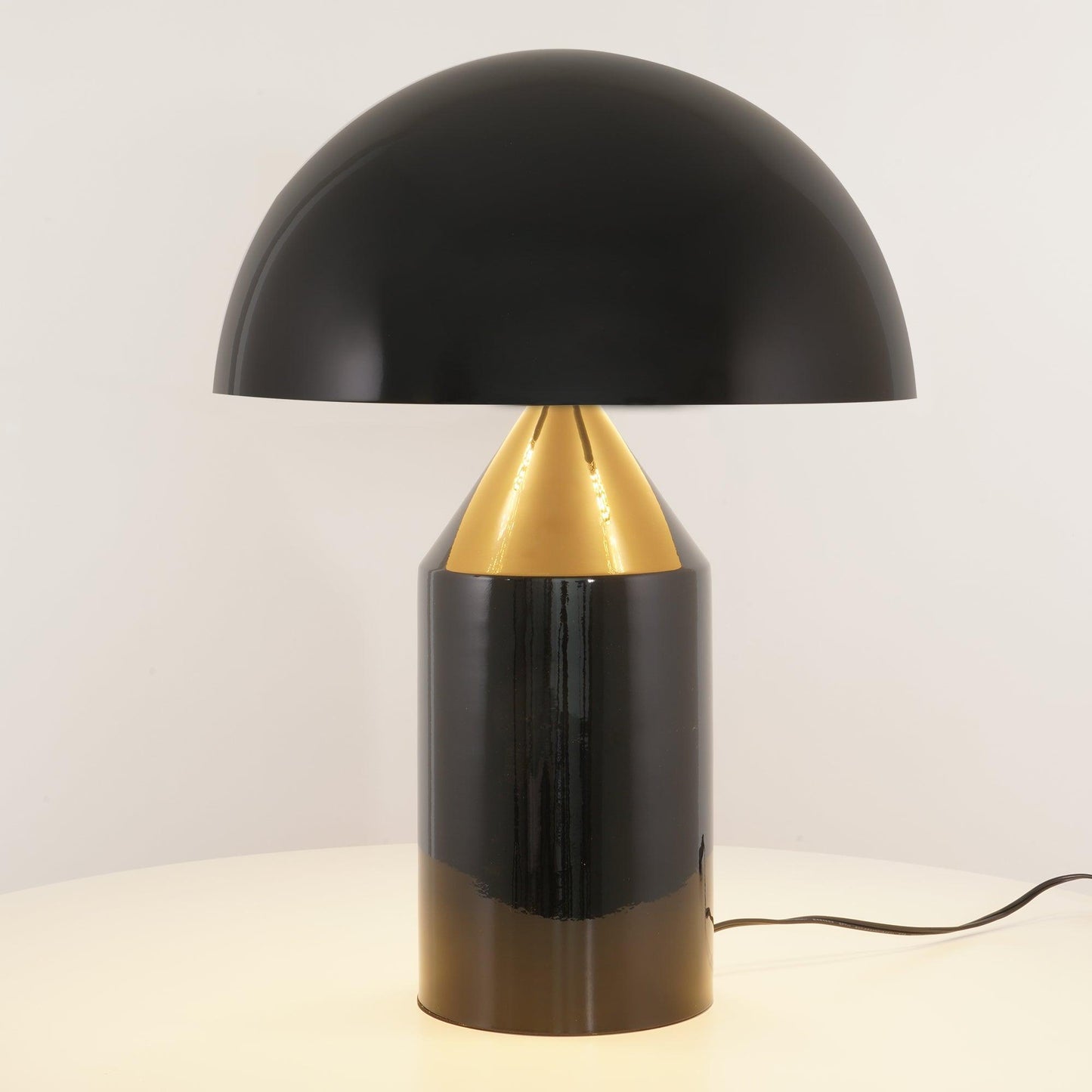 Mushroom Dome Metal Table Lamp With Sculptural Base