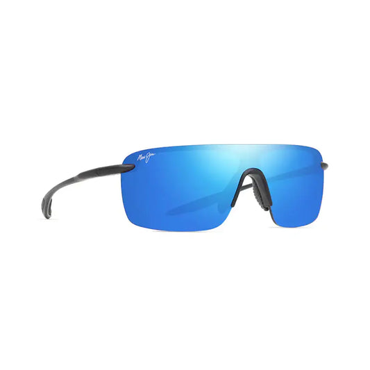 MAUI JIM Pālulu Sunglasses Matte Black| Blue Hawaii