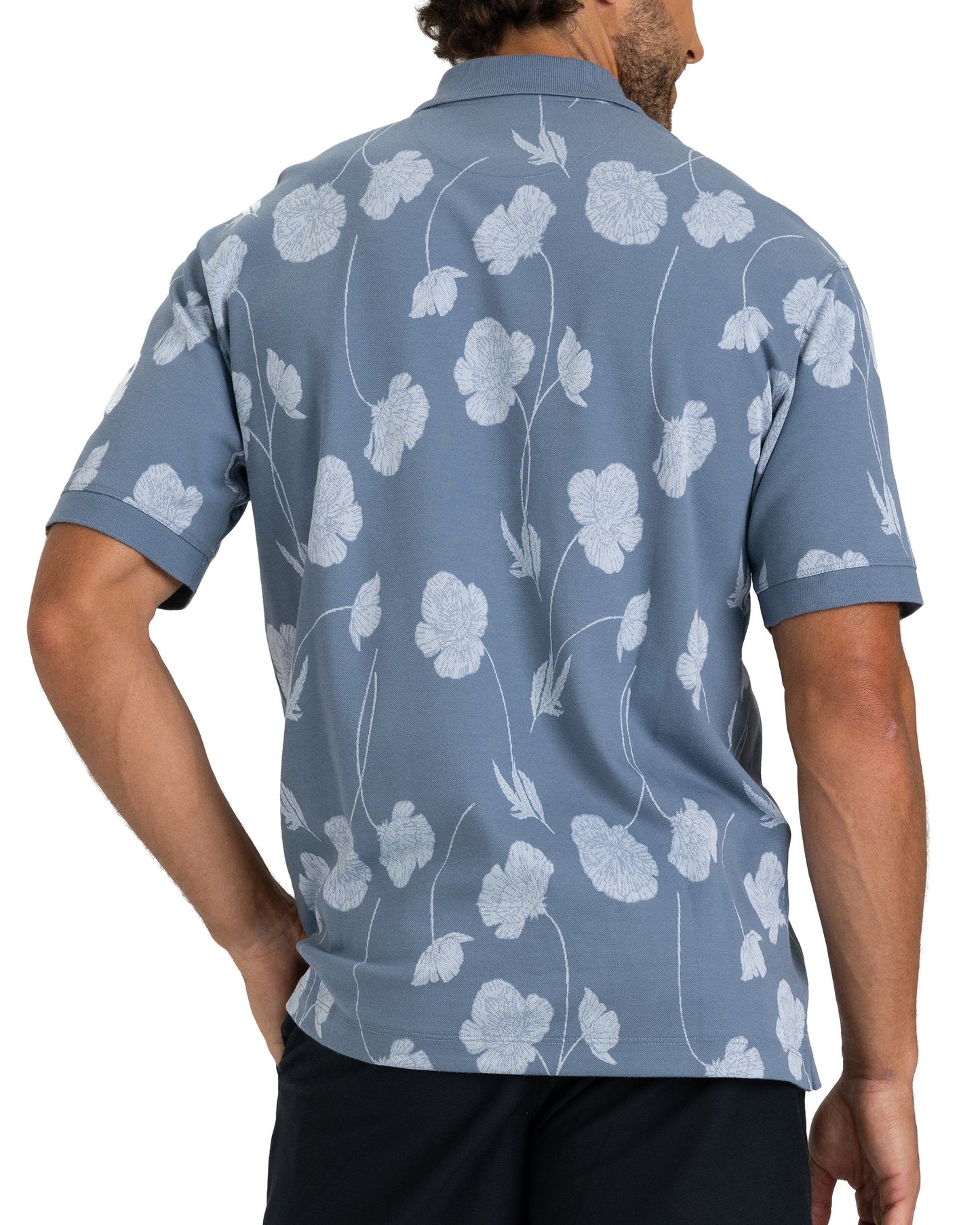Jacquard Polo - Bloom Me Away - Blue Mirage