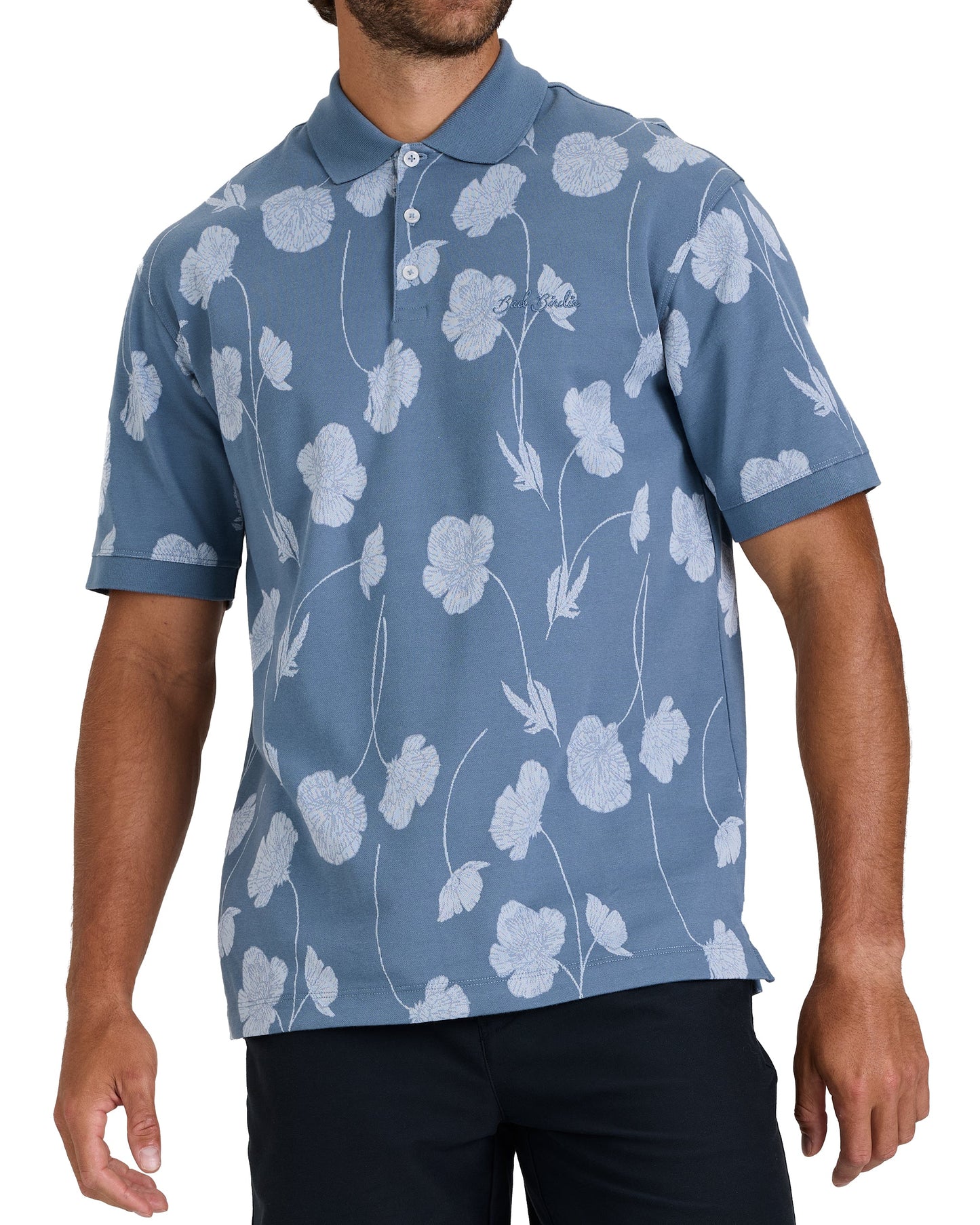 Jacquard Polo - Bloom Me Away - Blue Mirage