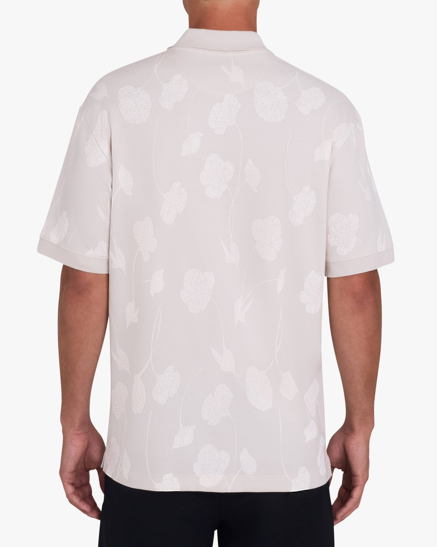 Jacquard Polo - Bloom Me Away - White Onyx