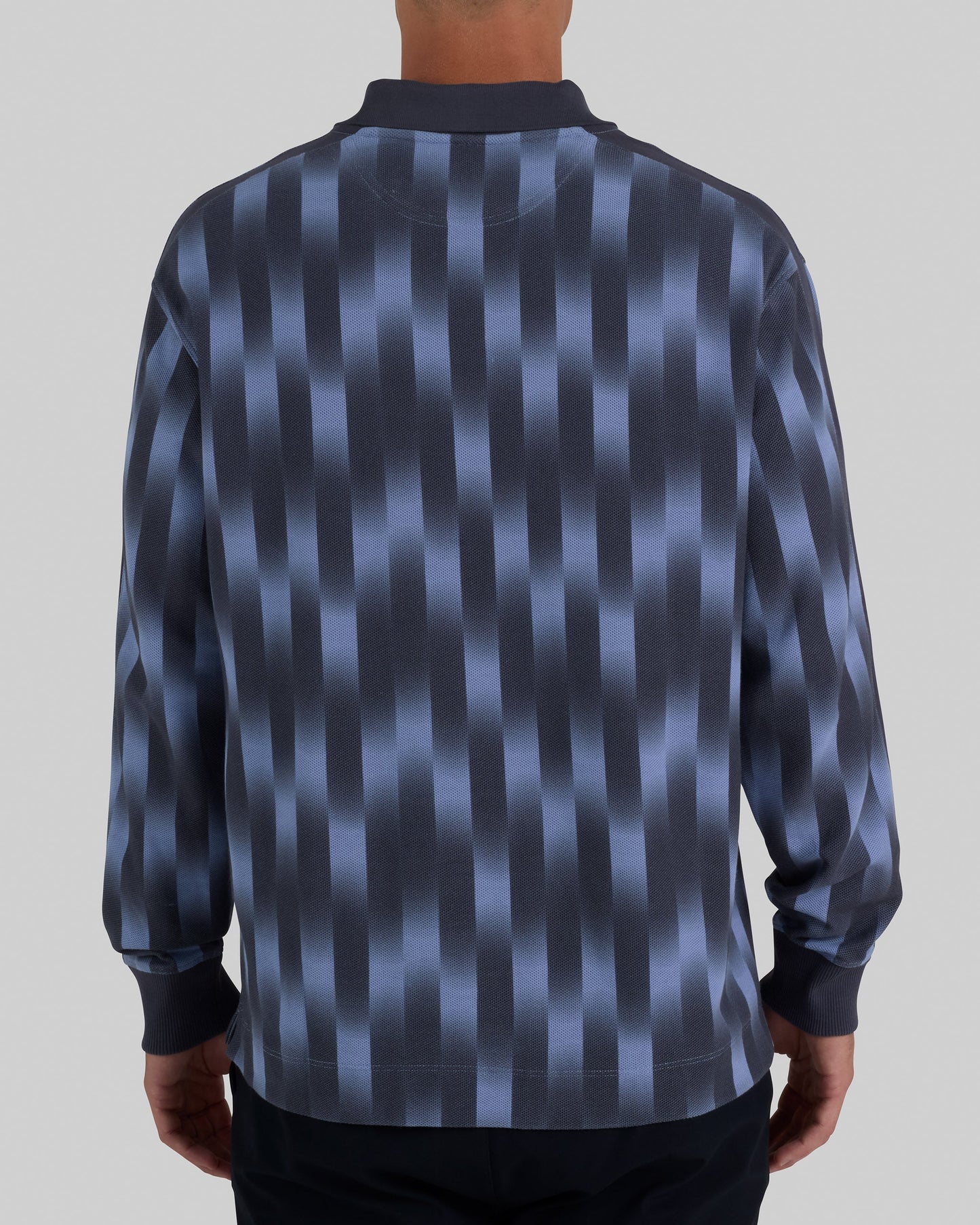 Long Sleeve Polo - Warped Black