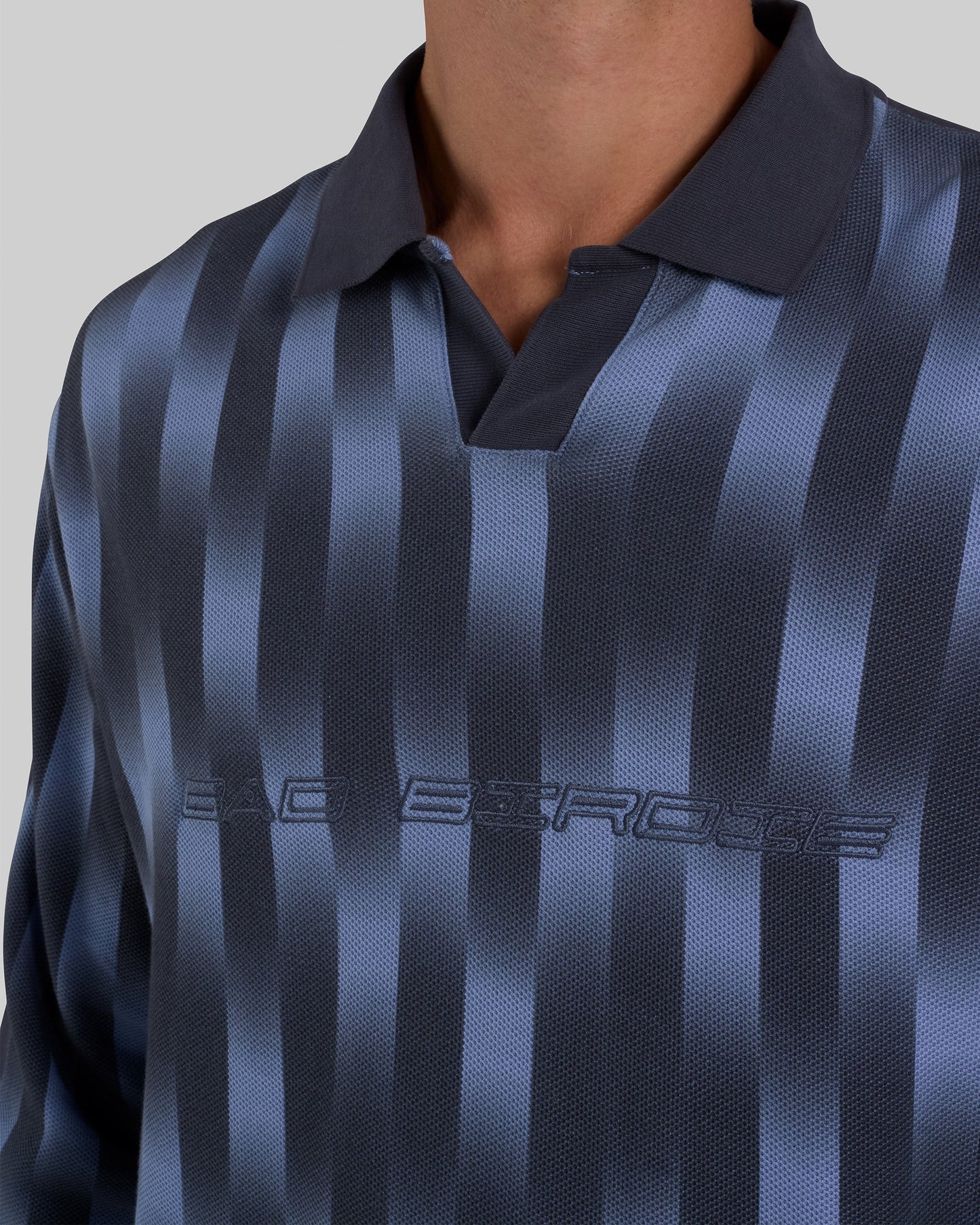 Long Sleeve Polo - Warped Black
