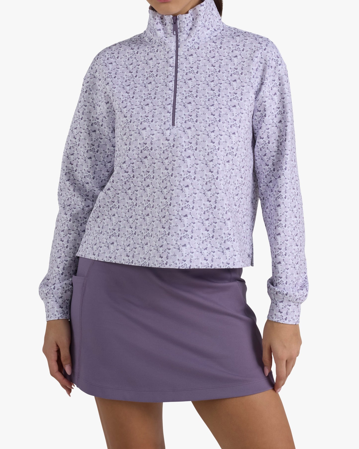 At Ease Quarterzip - Garden Gala - Lavender Blue