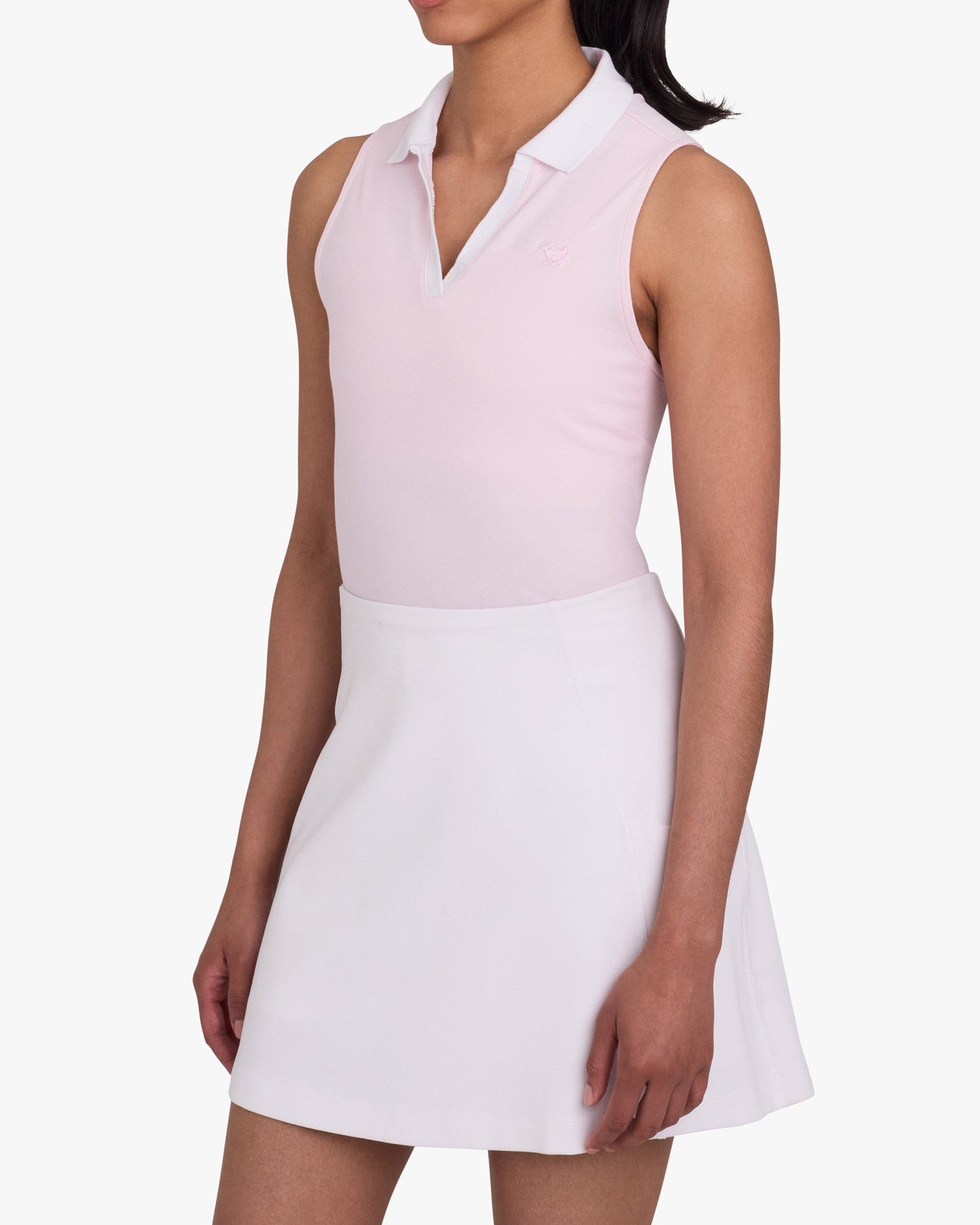 Pique Johnny Collar Polo - Frosty Petal