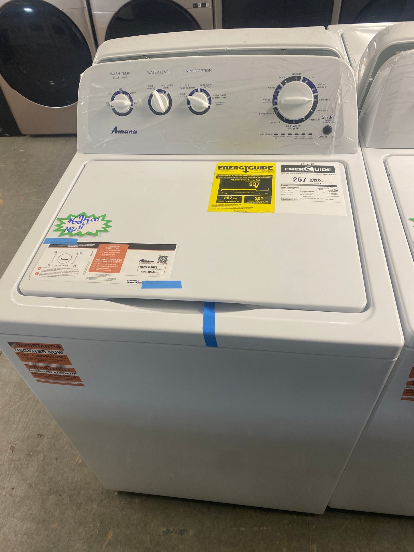 New Amana 3.8 cu. ft. Top Load Washer