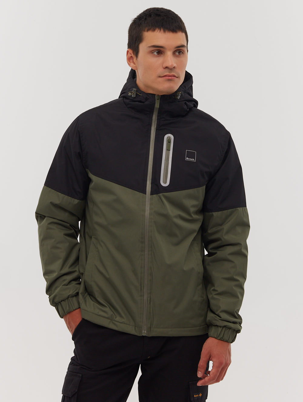 Benja Color Block Hooded Jacket - Green