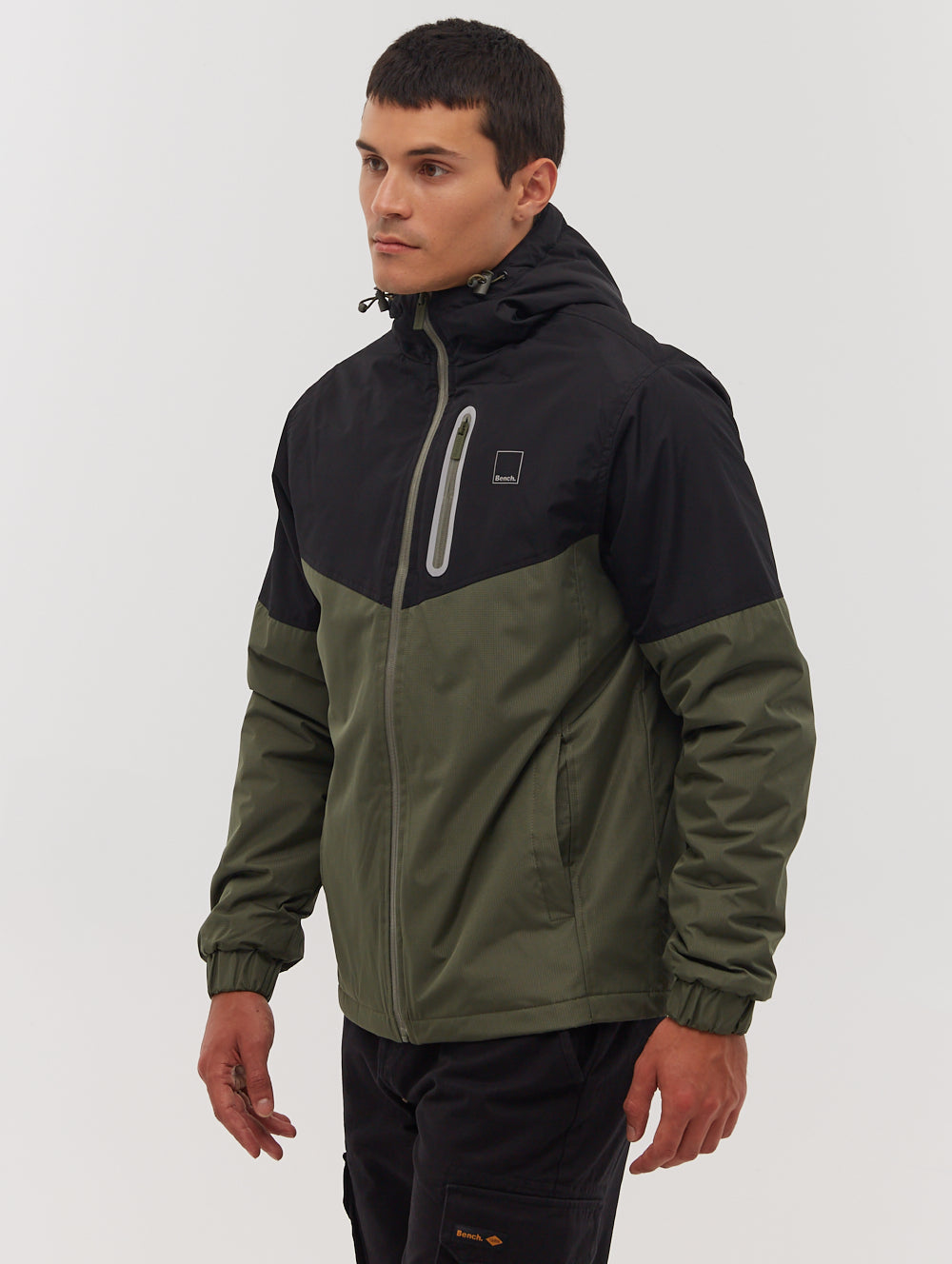 Benja Color Block Hooded Jacket - Green