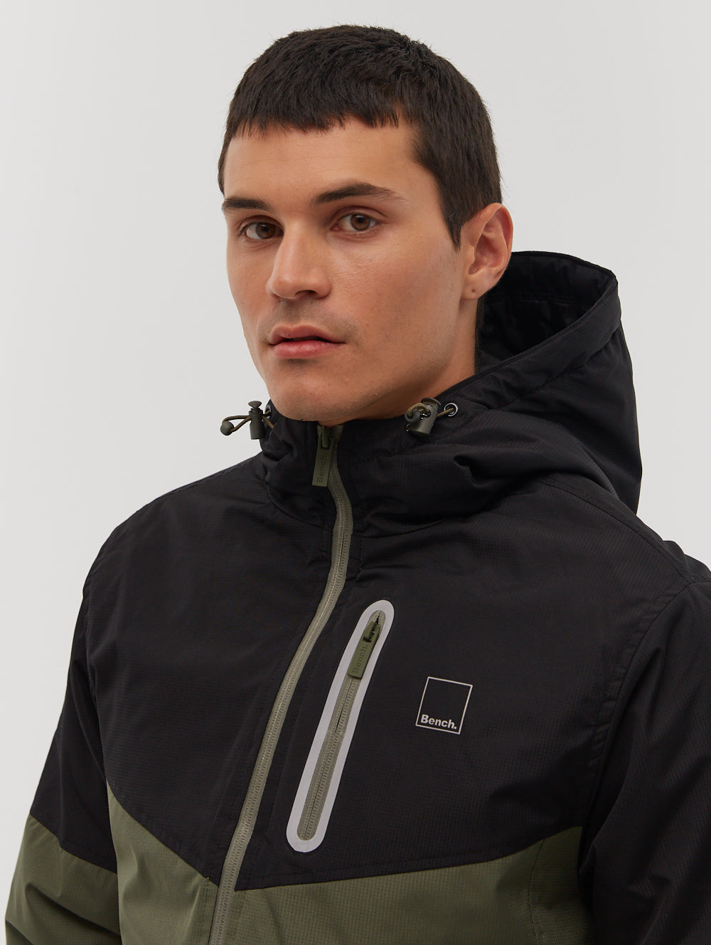 Benja Color Block Hooded Jacket - Green