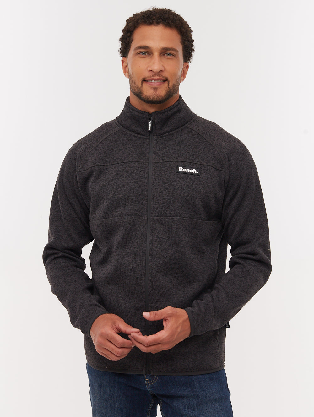 Middeo Funnel-Neck Zip-Up - Grey