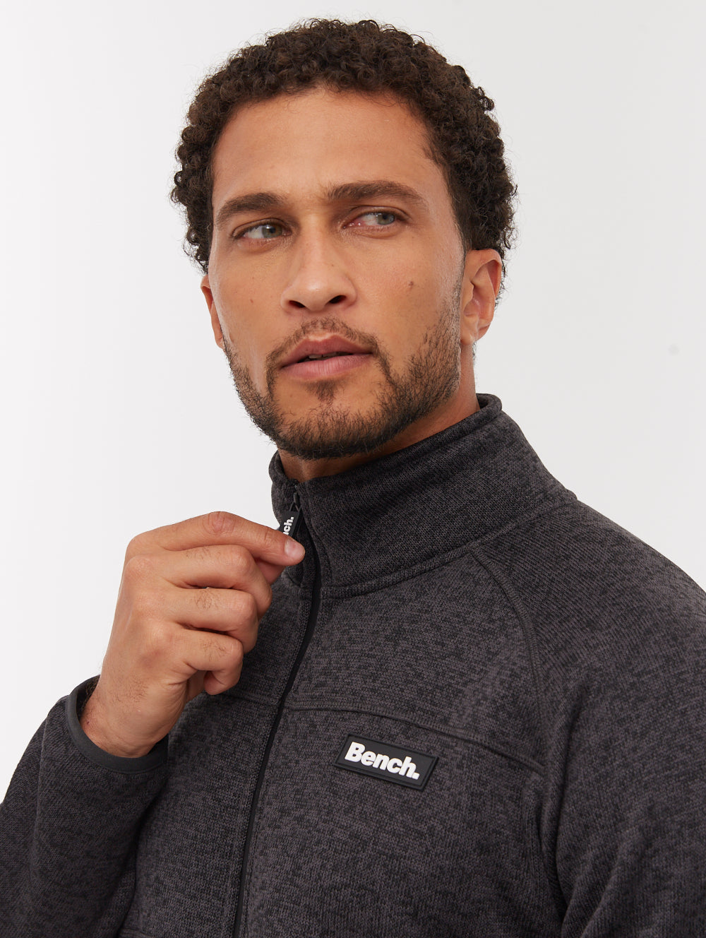 Middeo Funnel-Neck Zip-Up - Grey