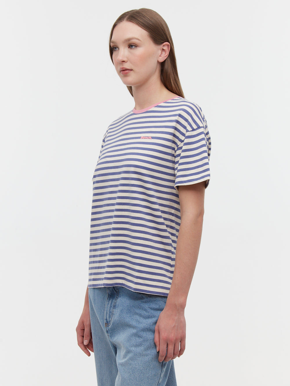 Aife Oversize Stripe T-Shirt - Blue