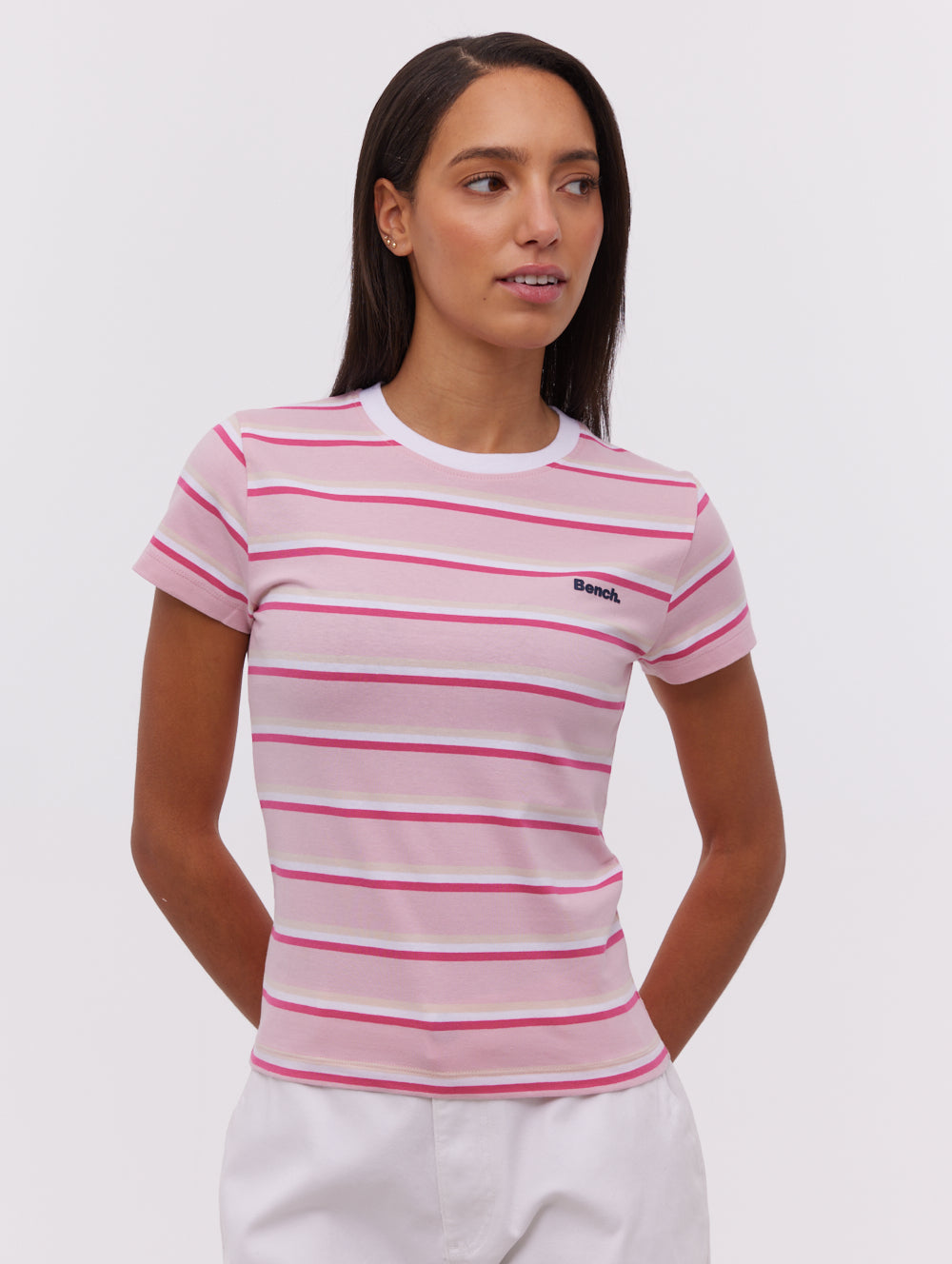 Hollier Multi Striped T-Shirt - Pink