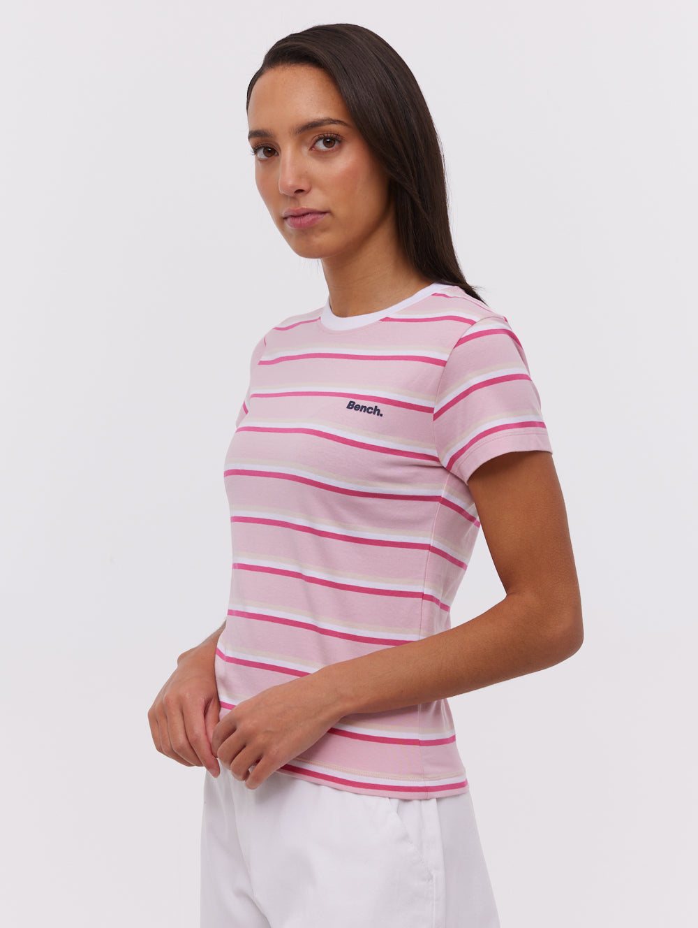 Hollier Multi Striped T-Shirt - Pink