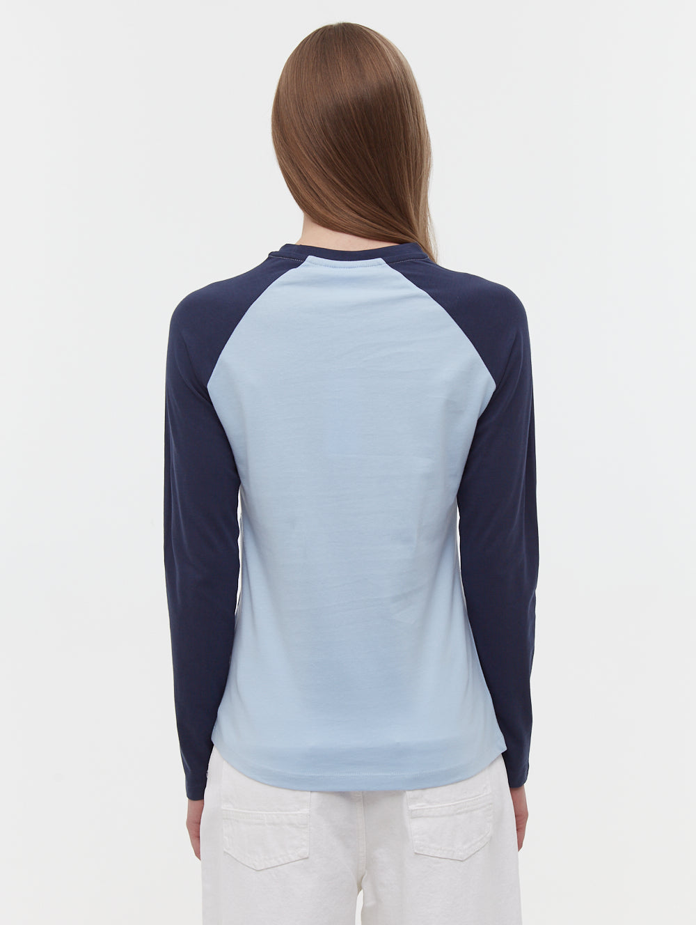 Brina Long Sleeve Baseball T-Shirt - Blue