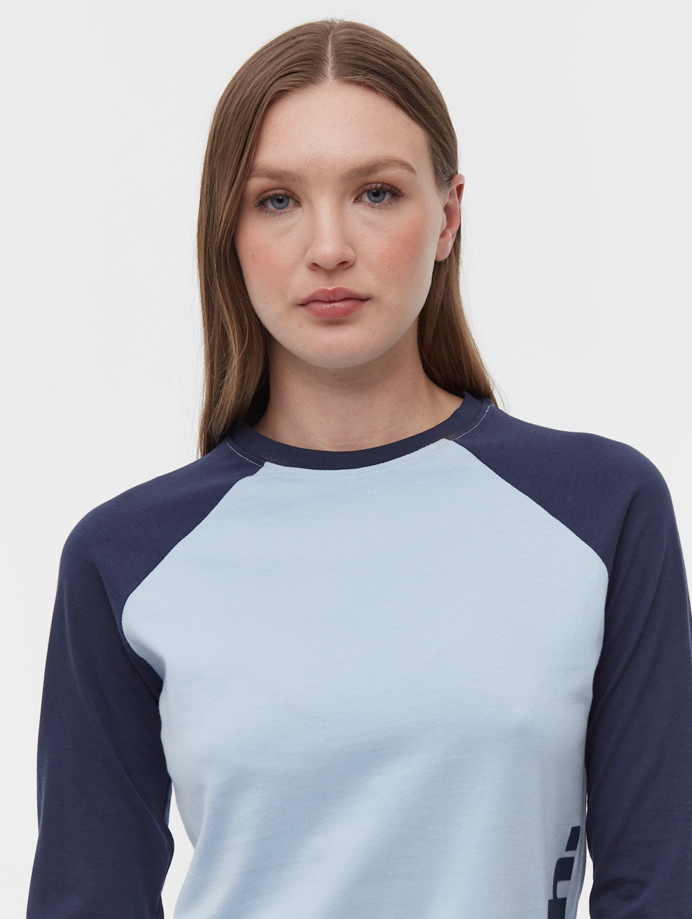 Brina Long Sleeve Baseball T-Shirt - Blue