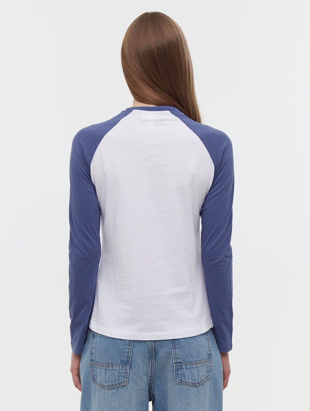 Brina Long Sleeve Baseball T-Shirt - White