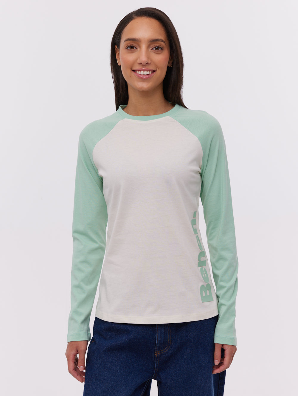 Brina Long Sleeve Baseball T-Shirt - Green