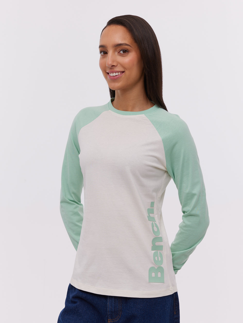 Brina Long Sleeve Baseball T-Shirt - Green