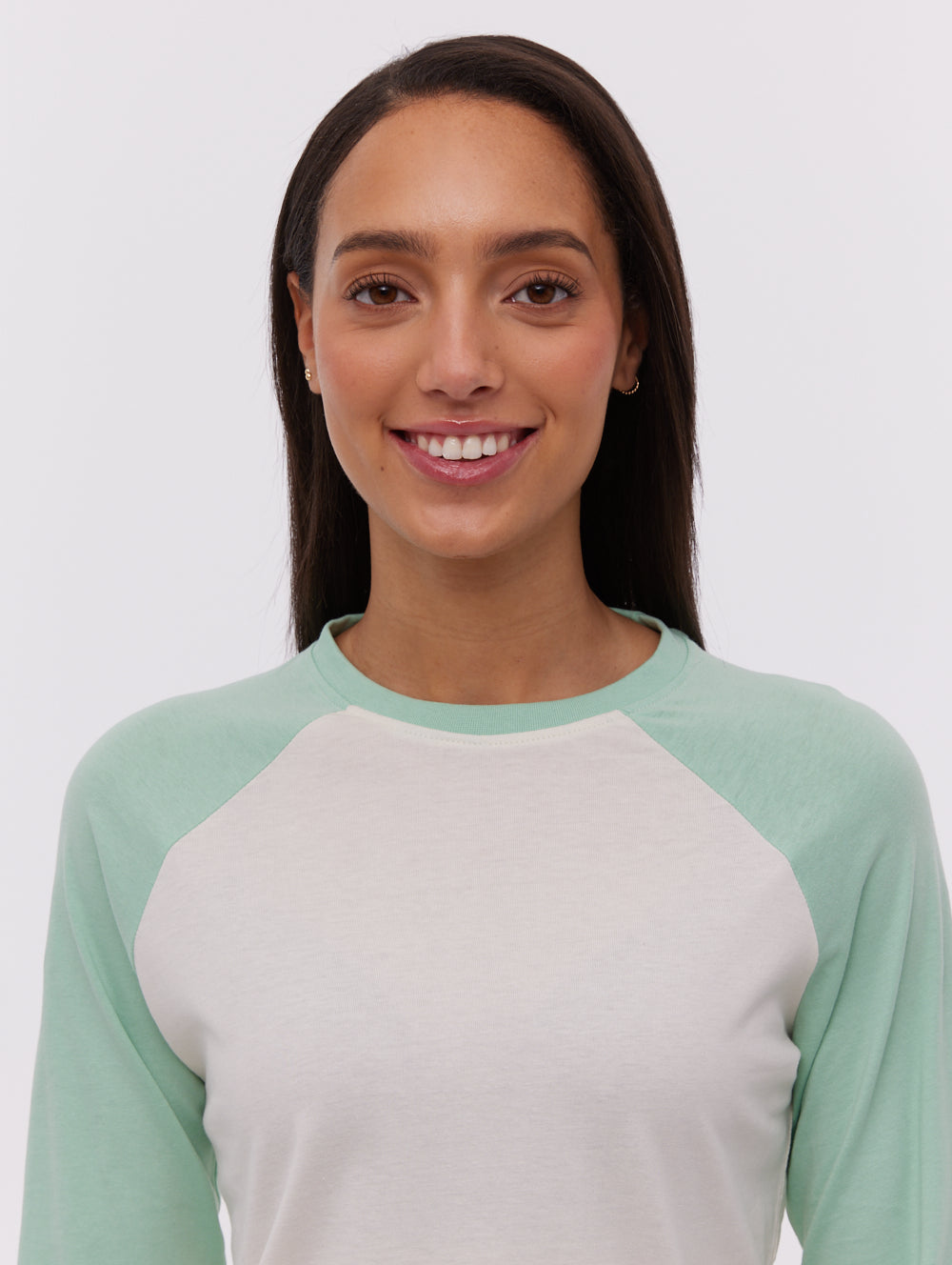 Brina Long Sleeve Baseball T-Shirt - Green