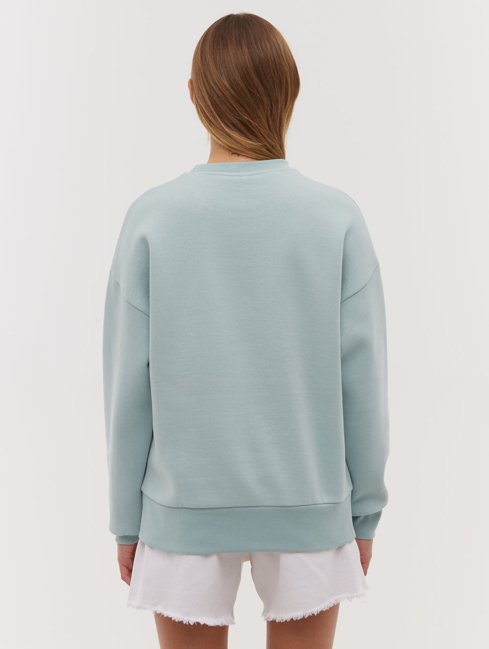 Steffi Retro Logo Crew Neck Sweatshirt - Aqua