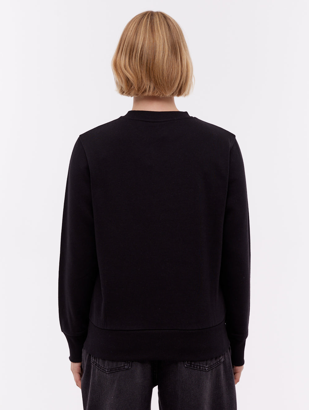 Reana Tonal Logo Crew Neck - Black