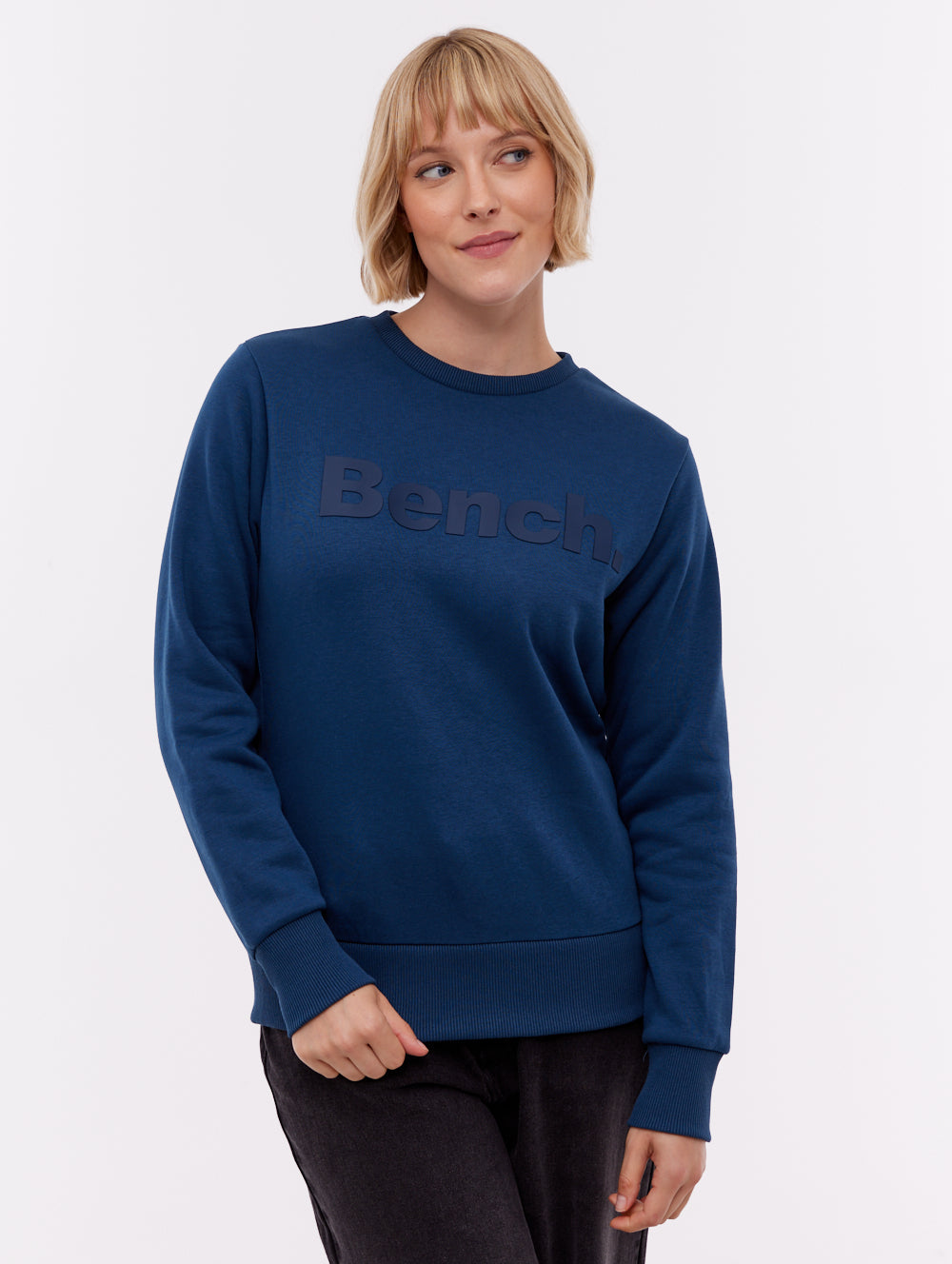 Reana Tonal Logo Crew Neck - Blue