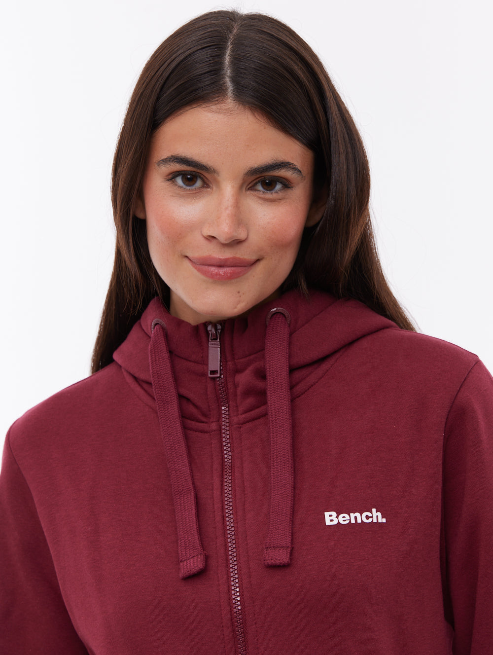 Carah Zip-Up Emblem Hoodie - Red