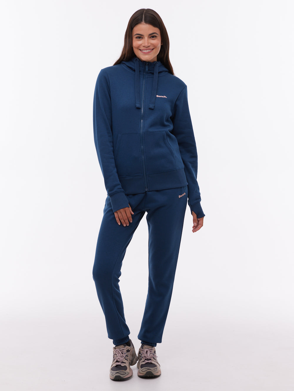 Carah Zip-Up Emblem Hoodie - Blue