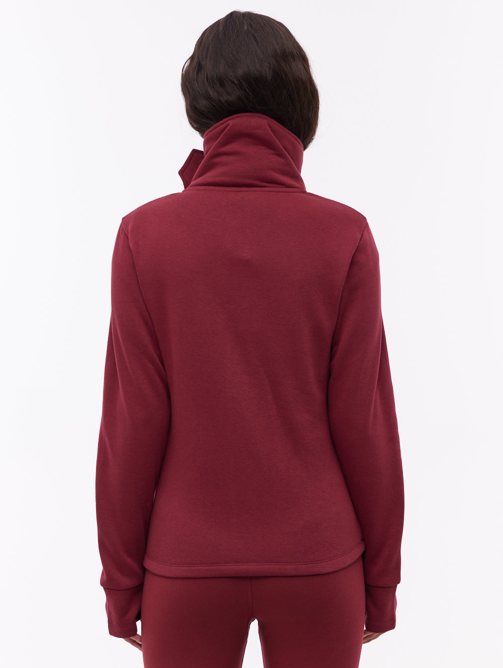 Sheli Wrap-Neck Zip-Up - Red