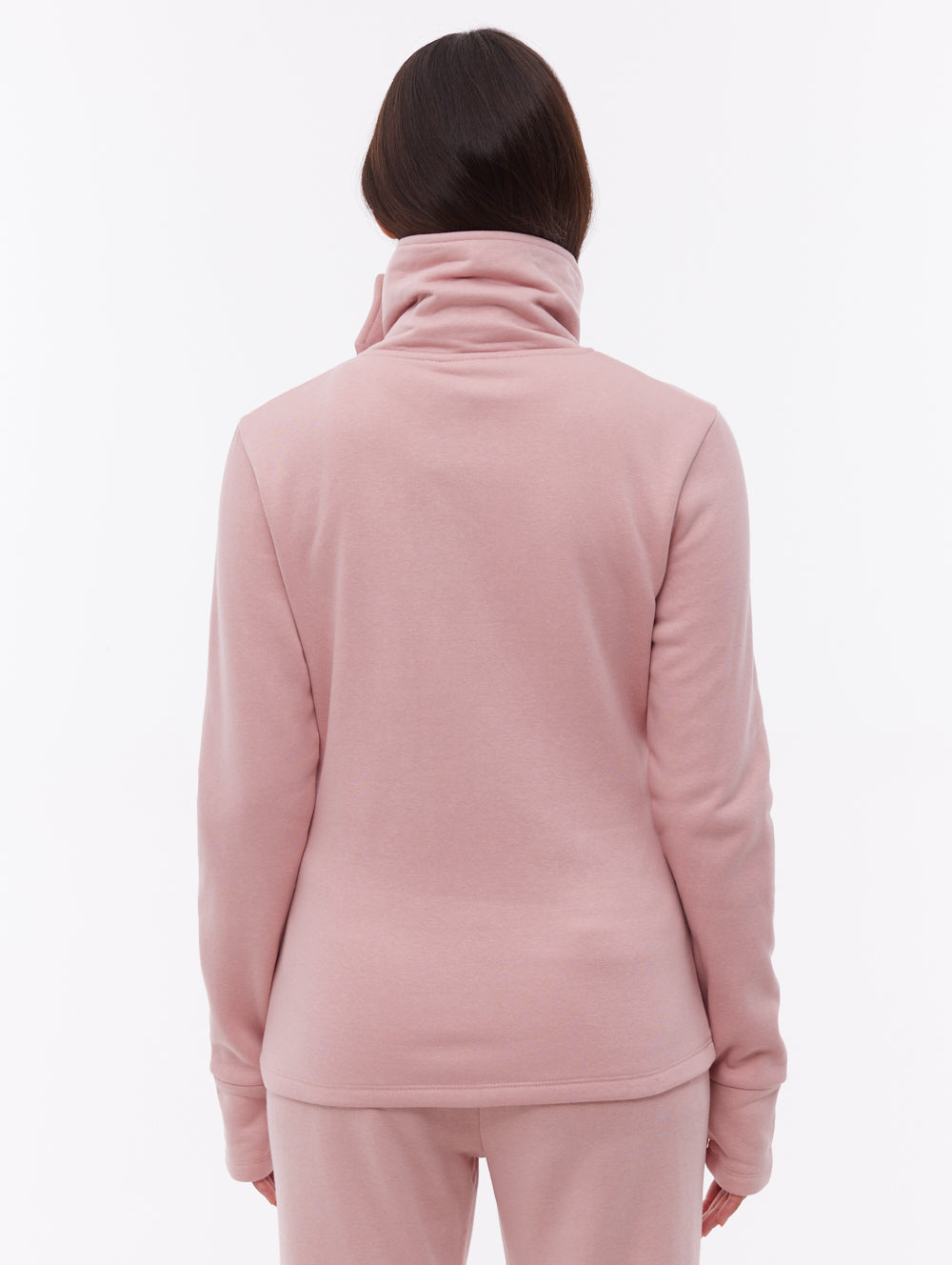 Sheli Wrap-Neck Zip-Up - Pink