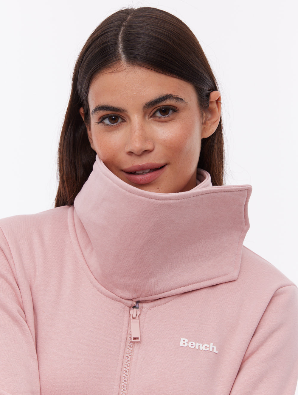 Sheli Wrap-Neck Zip-Up - Pink