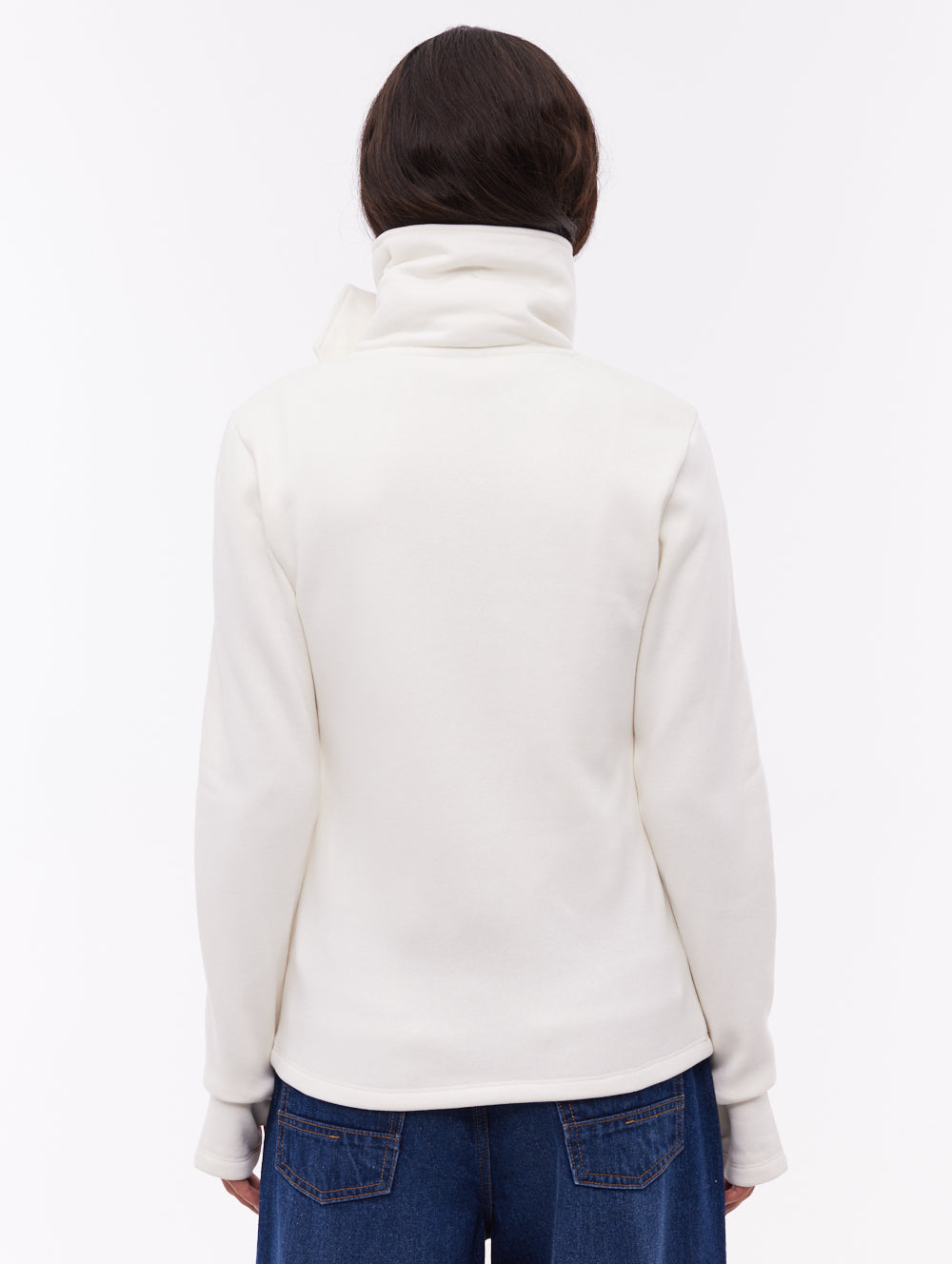 Sheli Wrap-Neck Zip-Up - White