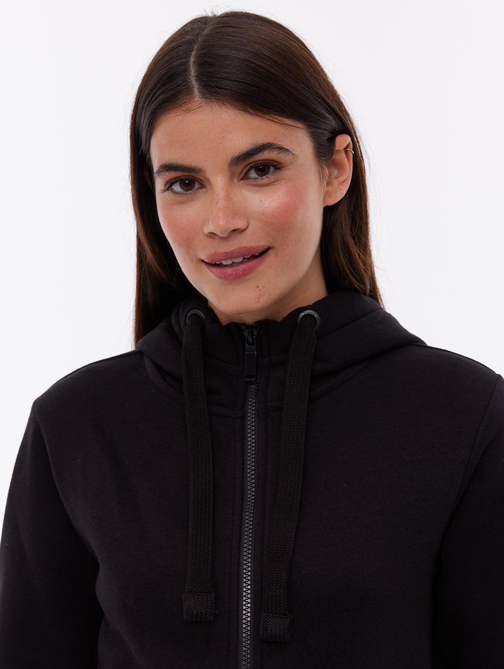 Inah Zip-Up Hoodie - Black