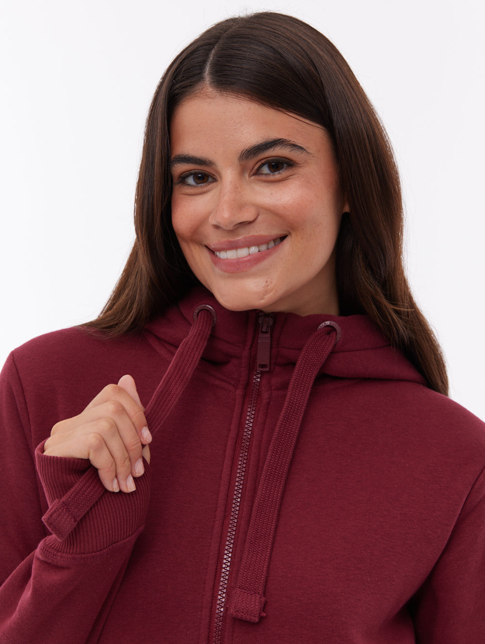 Inah Zip-Up Hoodie - Red