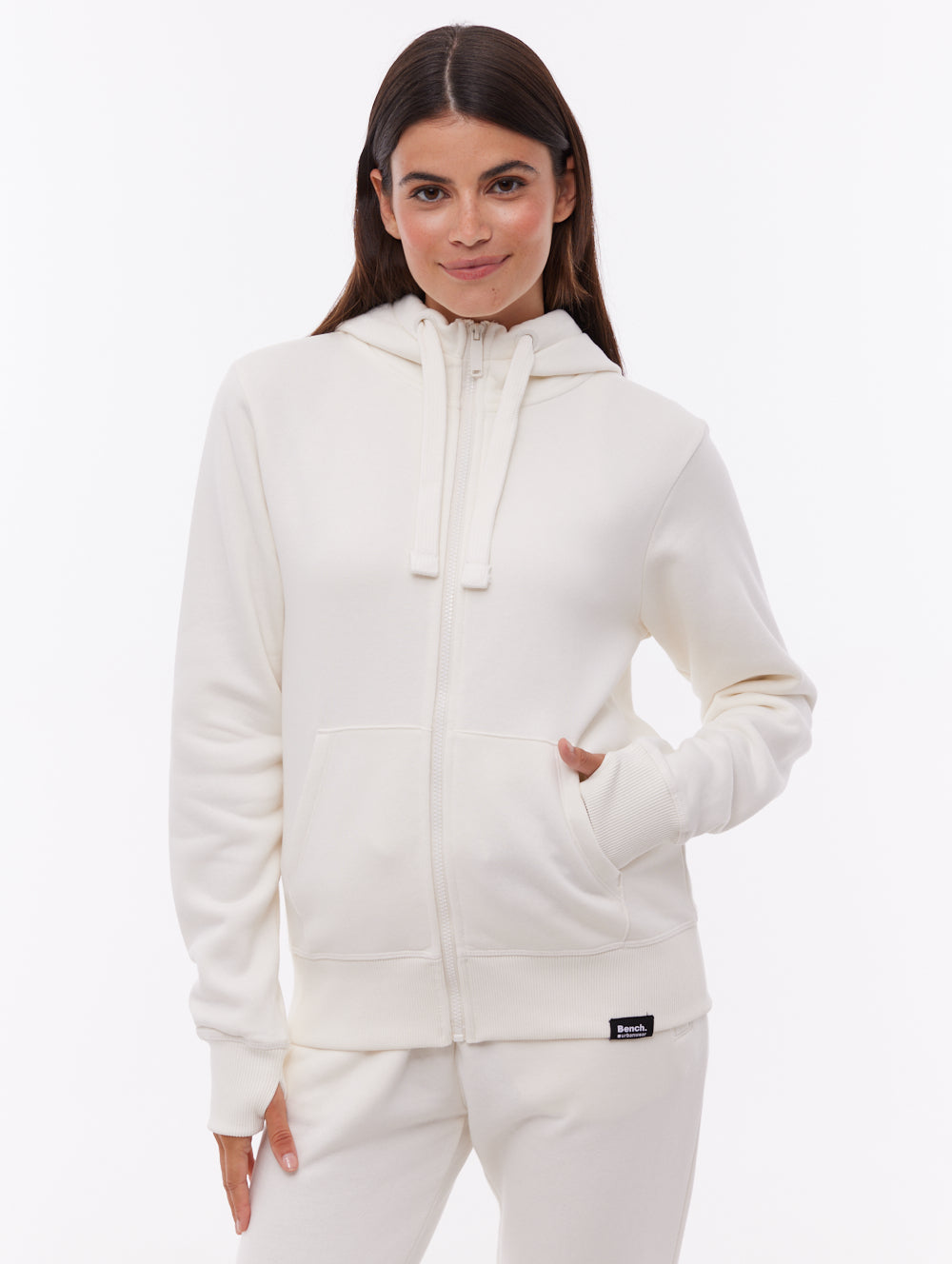 Inah Zip-Up Hoodie - White