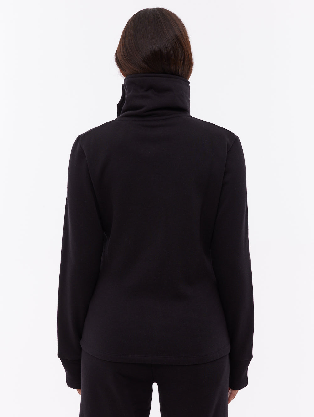Jaya Wrap-Neck Zip-Up - Black