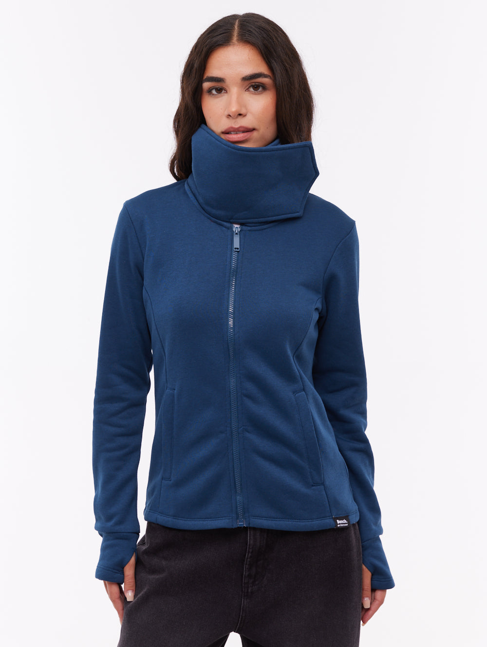 Jaya Wrap-Neck Zip-Up - Blue