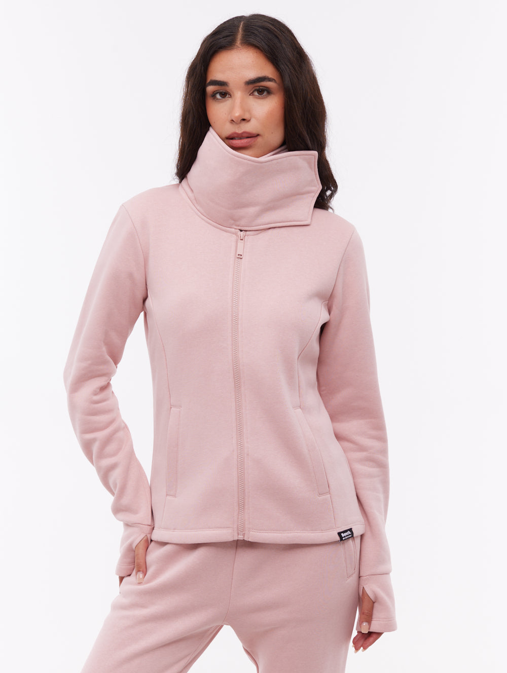 Jaya Wrap-Neck Zip-Up - Pink