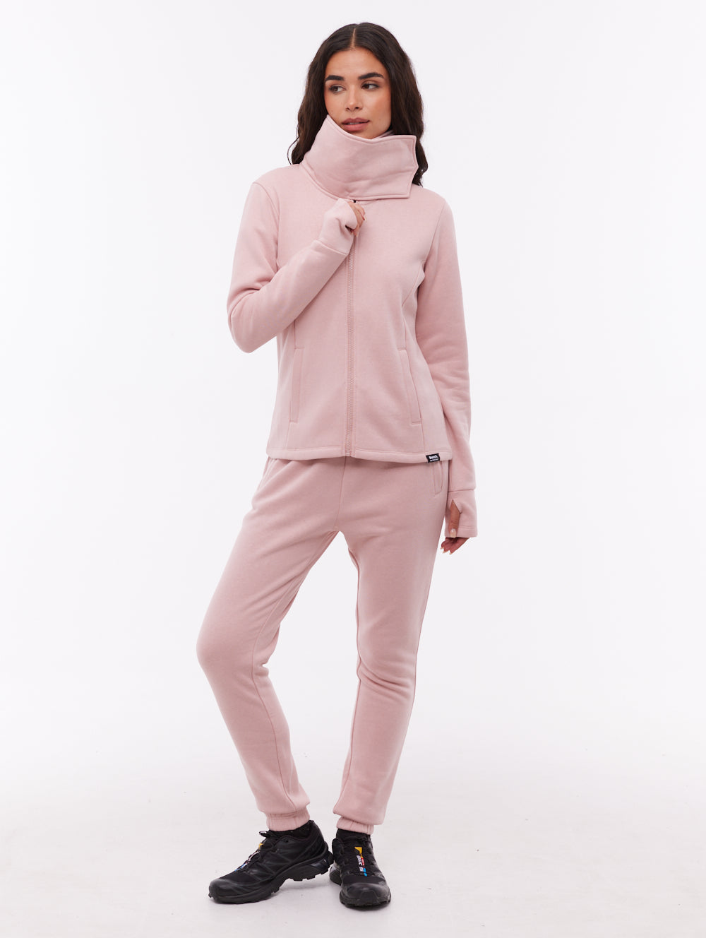 Jaya Wrap-Neck Zip-Up - Pink